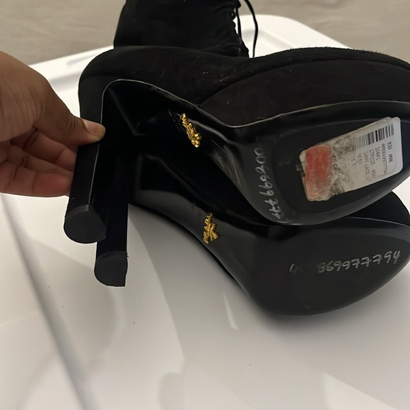 Prada Lace Up Suede Platform Bootie - Picture 4 of 5